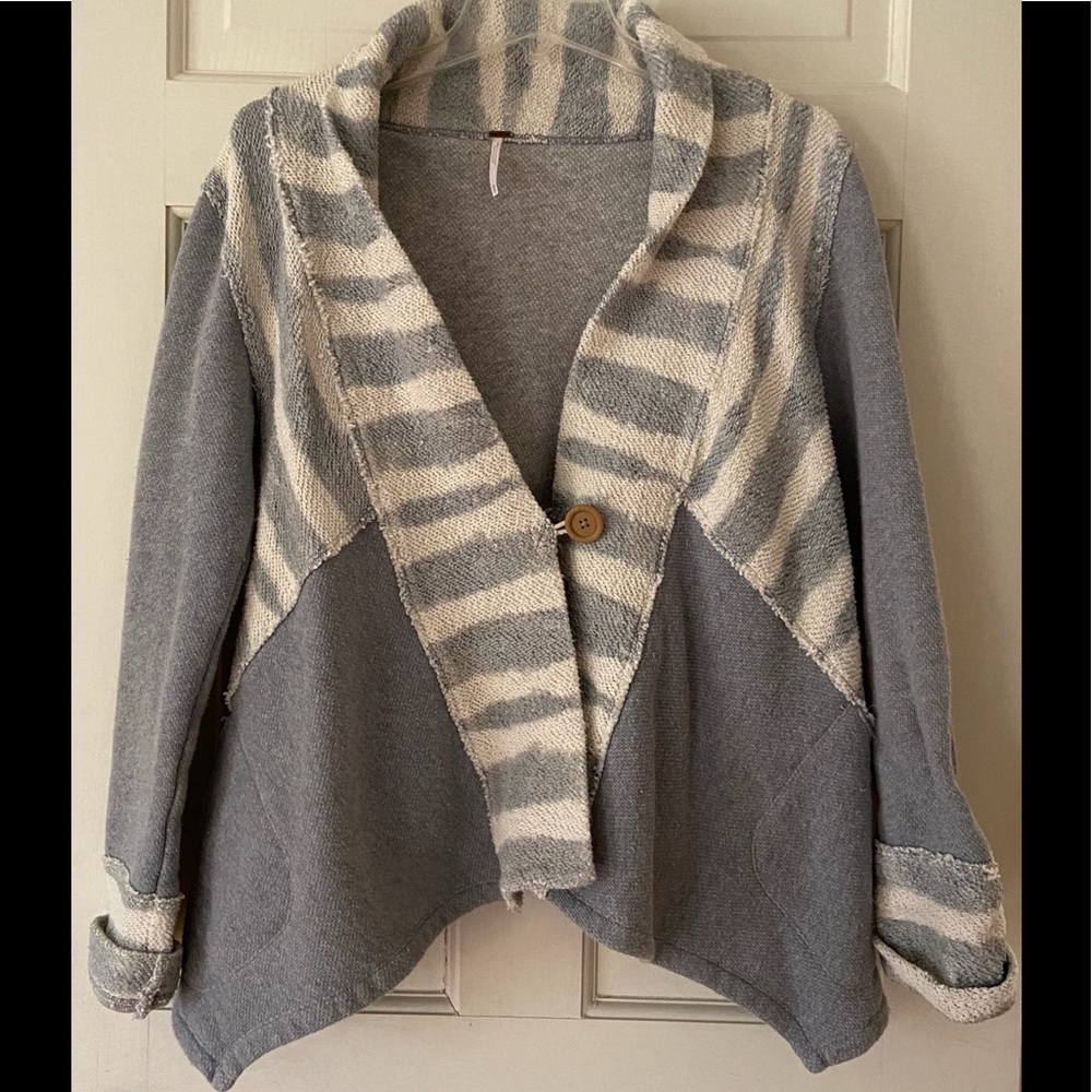 Free People Blue and White Jacket size XS